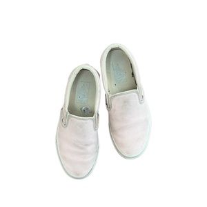 Vans pink leather slip-ons